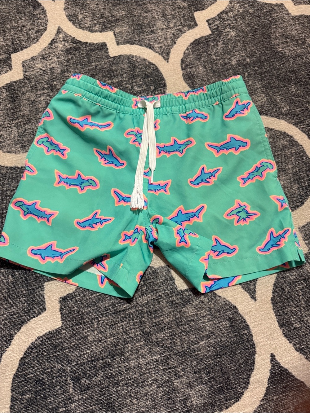 chubbies Shark Print Swim Trunks - Size xs 6/7